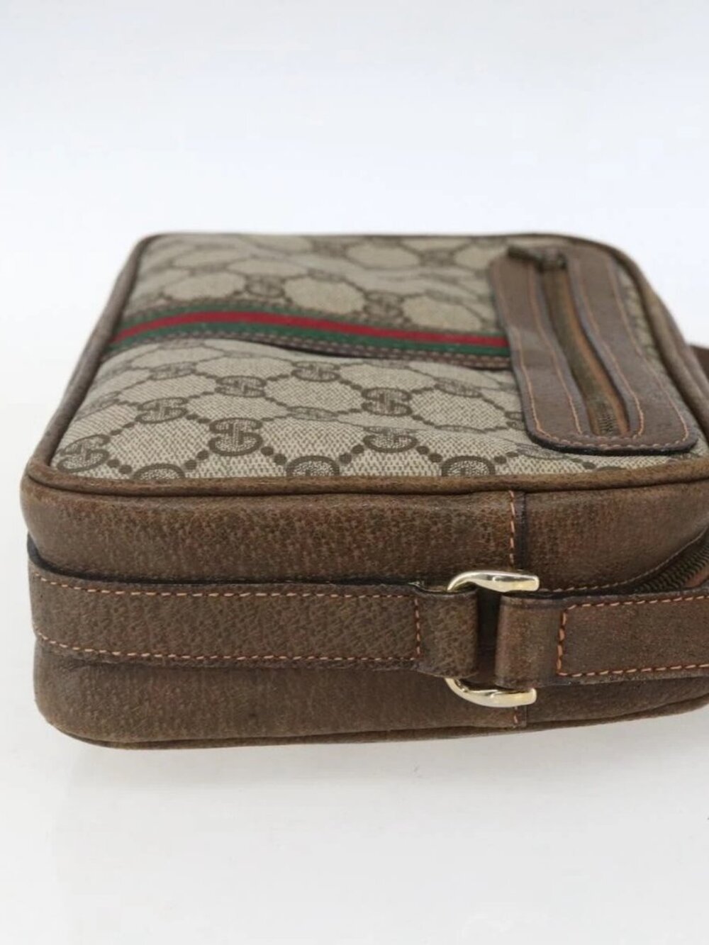 GUCCI GG Supreme Web Sherry Line Shoulder Bag PVC Beige Auth 161685 - Picture 6 of 16